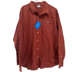Columbia Men's Long Sleeve Button Up Shirt Red Plaid Casual Outdoor Size XXL NWT